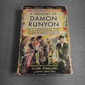 A Treasury of Damon Runyon Compiled by Clark Kinnaird ~ 1958 Vintage HCDJ - Imagen 1 de 11