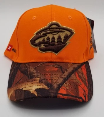 NUEVO CON ETIQUETAS Minnesota Wild NHL Sombrero Ajustable Caza Faisanes Para Siempre por Personal... Foto 1 de 4