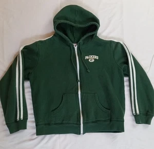 Green Bay Packers Damen Full Zip Hoodie Sweatshirt Large Striped Sleeves NFL - Bild 1 von 6