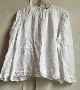✩Stunning *ZARA* White Linen Intricate Embroidered Lace Crochet Tunic Top XL✩ - Picture 1 of 10
