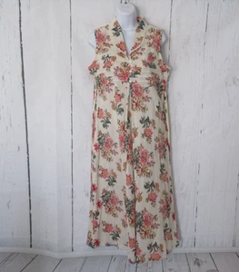 Vestido April Cornell S Pequeño Crema Floral Maxi Pradera Cottagecore Sin Mangas - Imagen 1 de 10