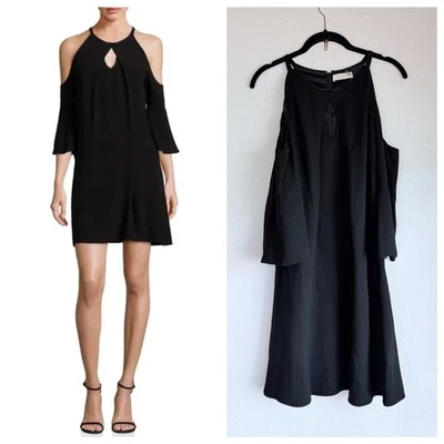 NWT Ramy Brook Evette Cold Shoulder Keyhole Mini Dress in Black Size 4 - Image 1 of 4