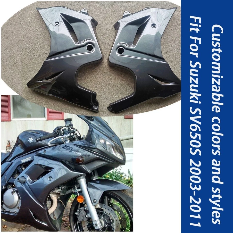 Ajuste para Suzuki SV650S 2003-2011 parte izquierda + derecha carenado de murciélago panel de carrocería Foto 1 de 1