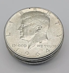 FIVE (5) 1964 Silver Kennedy Half Dollar Circulated (Total ASW 1.80 OZ) - Picture 1 of 3