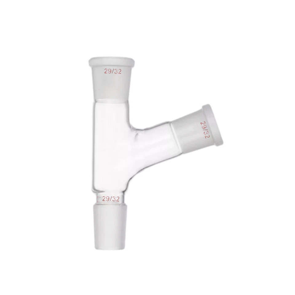 29/32 Three Way Adapter 105 Bend Distillation Head Lab Chemistry Glassware - Image 1 of 1