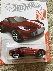 Hot Wheels 2020 id Chase Aston Martin One-77 metallic RED Treasure Hunt Scan Me - Picture 1 of 12