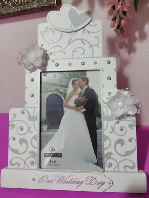 Foto del día de nuestra boda Malden 4x6 marco pastel foto marco cuadro pastel boda nuevo Foto 1 de 3