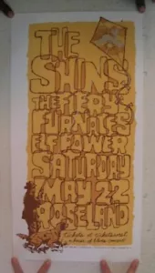 The Shins Fiery Furnaces Lutin Power Screen Printing Poster May 22 Portland - Picture 1 of 1