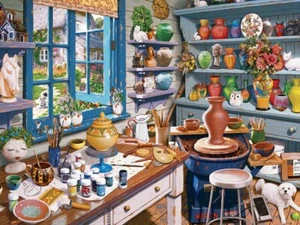 Jigsaw Puzzle Americana Garden Getaway Hobby Room Hidey Hole 550 pieces NEW - Picture 1 of 1
