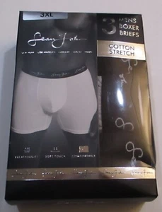 3 SEAN JOHN 2XL 3XL 4XL BLACK GRAY BLUE BIG & TALL COTTON STRETCH BOXER BRIEFS - Picture 1 of 23