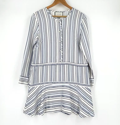 Alexis Womens Drop Waist Shirt Dress Large Satin Stripped Classic Career Preppy - Image 1 of 4