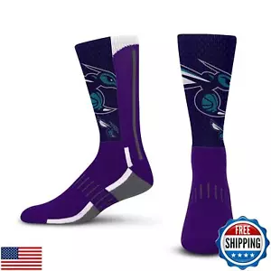 Calcetín para niños desnudos NBA CHARLOTTE HORNETS logotipo zoom malla tripulación primaria juvenil - Imagen 1 de 3