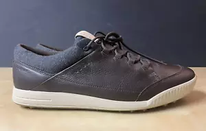 ECCO Men's Golf Shoes Sz 13 EU 47 Street Retro Hydromax SoftCleats Brown Leather - Picture 1 of 10