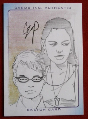 THUNDERBIRDS - SCARCE COLOUR SKETCH - TIN-TIN & FERMAT by JOHN CZOP - Cards Inc - Image 1 of 2