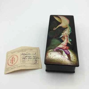 Vintage USSR Hand Painted Wooden Box Russian Trinket Box 1984 - Picture 1 of 5