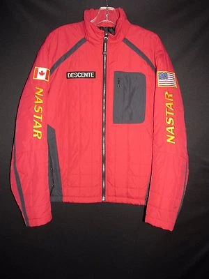 Descente Red Black Nylon Canada US Flag Nastar Insulated Ski Jacket Men's M EB9 - Image 1 of 4