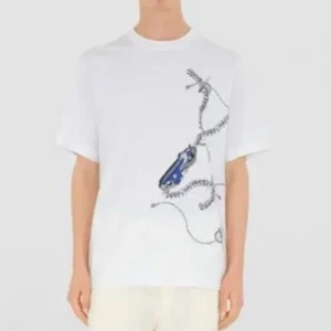 BURBERRY NWT Knight Hardware EKD White Graphic Logo T Shirt - Picture 1 of 7