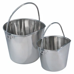 Cubo de alimentación colgante de lado plano de acero inoxidable de alta resistencia elige la talla - Imagen 1 de 13