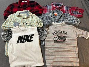 Lot 6 Boys Size 7 Shirts Nike Sonoma Old Navy Cat Jack Long And Short Sleeve - Picture 1 of 12