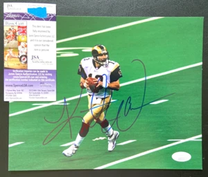KURT WARNER SIGNED 8X10 PHOTO ST LOUIS RAMS SUPER BOWL XXXIV CHAMPION HOF JSA A - Picture 1 of 1