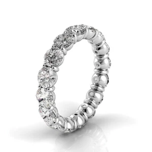 5ctw Round Diamond Petite Prong Set Eternity Band 14K White Gold (F-G/VS2) - Picture 1 of 3