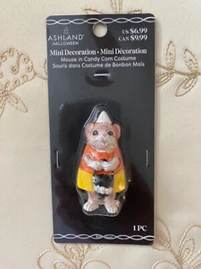 ASHLAND HALLOWEEN MINIATURES MOUSE IN CANDY CORN COSTUME ~ NEW IN PKG - Picture 1 of 4