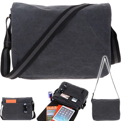 Tasche Quadra DIN A4 Canvas Canvastasche Tasche Schultertasche QD610 Schwarz