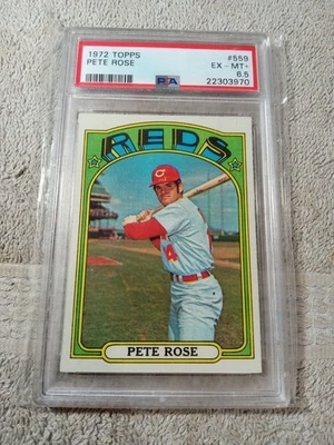 Bonita tarjeta Topps Pete Rose #559 1972 PSA 6,5 Foto 1 de 2