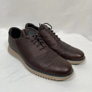 Scarpe eleganti Cole Haan ZERØGRAND Oxford pelle marrone traforata 13M comode - Foto 1 di 12