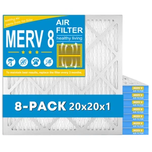 20x20x1 MERV 8, High Efficiency Pleated HVAC, Furnace & Air Conditioner, 8 Packs - Picture 1 of 6