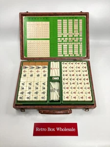 Vintage Mahjong Set Traditionelles Mah-Jong Spiel Set mit Koffer Box 23459 - Bild 1 von 9
