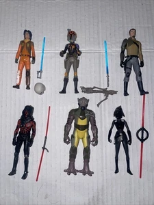 STAR WARS REBELS 3.75” DARTH MAUL INQUISITOR SISTER EZRA SABINE KANAN ZEB LOT 6 - Picture 1 of 5