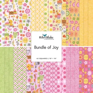 BUNDLE OF JOY Quilt Fabric Riley Blake 10" Stacker Layer Cake (42 Pieces) - Picture 1 of 2