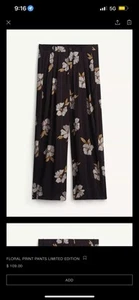 BNWT Zara Men’s Limited Edition Wide Leg Floral Trouser Pants Pleated Size 31 - Picture 1 of 14