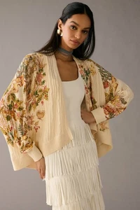 Cárdigan Suéter Anthropologie Pilcro Punto Cable Cocoon M/L Otoño Floral Otoño - Imagen 1 de 12