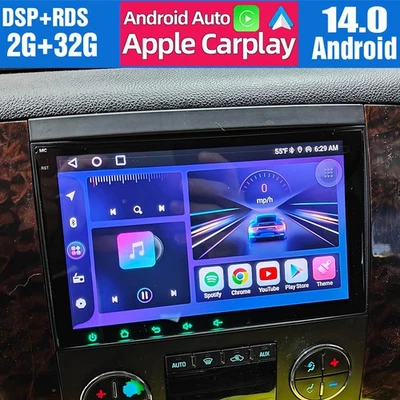 Android 14 For Chevy Silverado 1500 2500 3500 09-12 Apple Carplay Car Radio GPS - Image 1 of 4