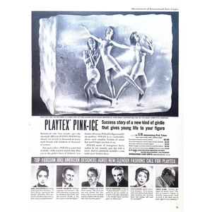 Playtex Girdles 1949 Print Ad Pink-Ice Gives Young Life to Your Figure 10"X14" - Picture 1 of 3