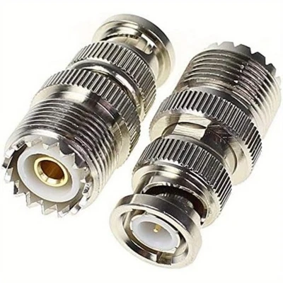 2 Pcs BNC Male to UHF Female PL259 Female to BNC Male SO-239 RF Coaxial Adapter - Image 1 of 4