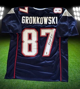 Gronkowski signed autographed custom patriots jersey. Gronk Authenticated - Picture 1 of 6