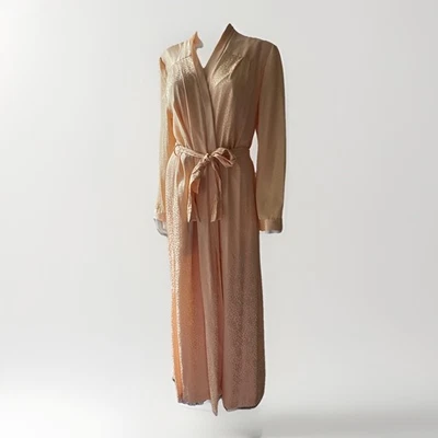 全新带标签 La Perla 桃子丝绸长袍美国中号注释匹配睡衣单独出售 — 第 1/4 张图片