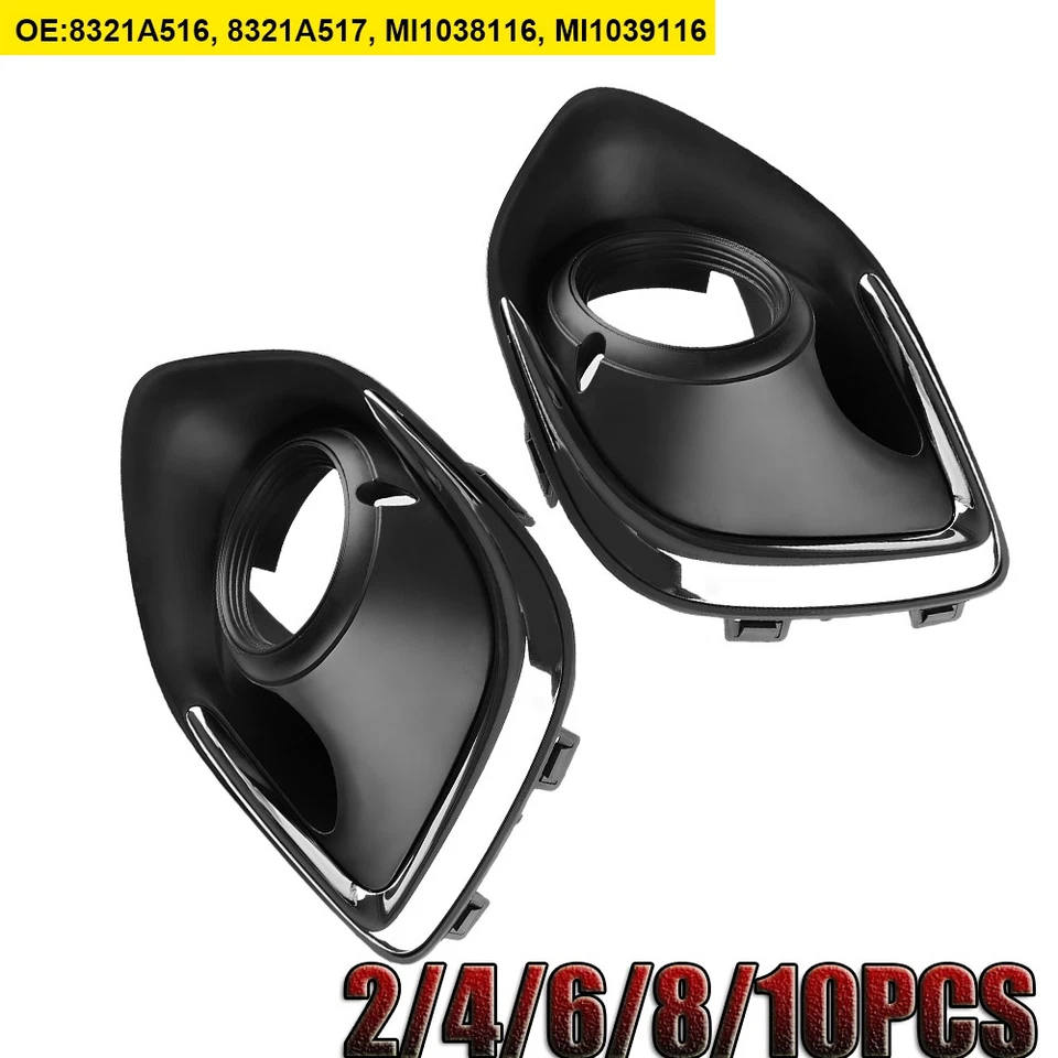 Cubiertas de bisel de luz antiniebla negras y cromadas para Mitsubishi RVR / Outlander Sport 2-10X Foto 1 de 4