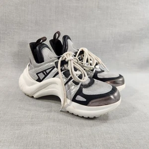 LOUIS VUITTON LV Arclight Womens Sneakers Shoes Size 6 Black White Lace Up - Picture 1 of 19