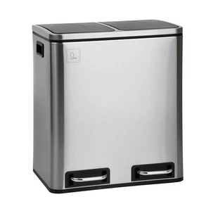 SVITA TM2X15 Mülleimer Papierkorb 30L Edelstahl Abfalleimer Mülltrennung Silber - Bild 1 von 7