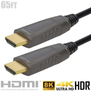 65FT HDMI 2.1 AOC Ultra High Speed Active Cable 8K 4K HDR CMP Plenum Rated Black - Picture 1 of 6