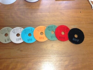 4" Diamond Polishing Pad Set of 7 - Picture 1 of 2