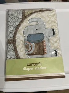 Carter's Animal Parade- Diaper Stacker Elephant Browns Blues - Picture 1 of 3
