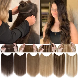 Balayage Clip inWire In One Piece Headband 100% Human Hair Extensions Remy THICK - Picture 1 of 40