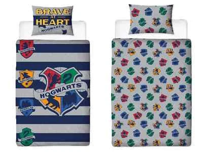 HARRY POTTER Hogwarts Reversible Duvet Cover Bedding Set SINGLE - Image 1 of 4