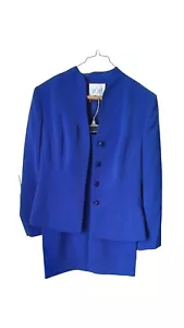 Nuevo con etiquetas Traje Blazer y Falda Para Mujer Le Suit Azul Real 2 Piezas - Talla 6 - Imagen 1 de 5