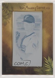 2019 Topps Allen & Ginter's Mini Printing Plate Cyan Framed 1/1 AJ Burnett 0n8